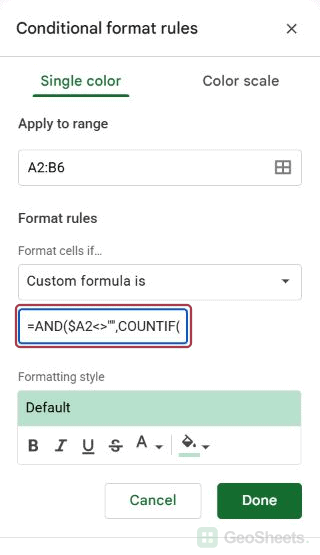 Google Sheets customers missing rule start for cross-sheet conditional formatting.