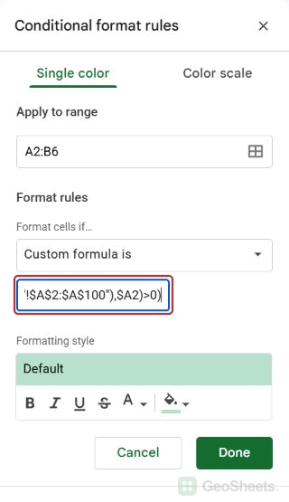 Google Sheets customers rule end for cross-sheet conditional formatting.