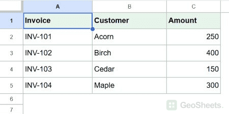 Google Sheets invoices before for cross-sheet conditional formatting.