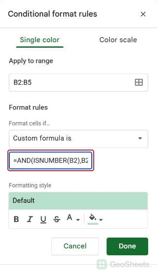 Google Sheets sales rule start for cross-sheet conditional formatting.