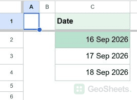 Completed date conditional formatting result.