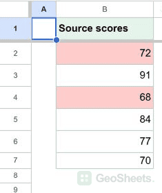 Extend example before in Google Sheets.