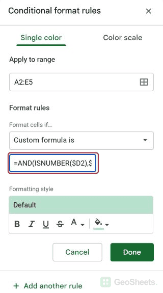 Google Sheets date formula start
