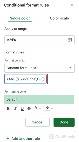 Google Sheets mixed formula start