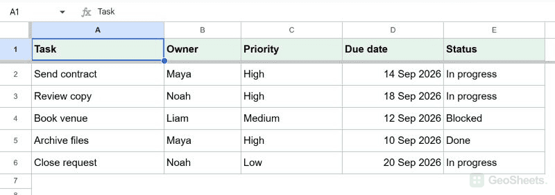 Google Sheets or before
