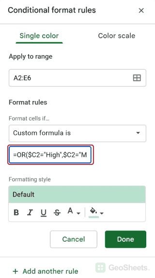 Google Sheets same column formula start