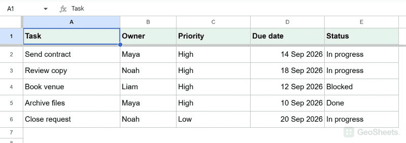 Google Sheets separate before