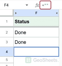 F4 displays an empty result from a formula before the ISBLANK diagnostic; the actual formula bar shows ="".