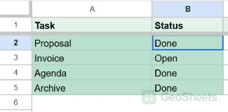 Task rows showing locked row rule