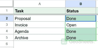 Task rows showing partial range problem