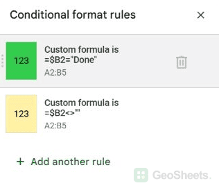 Green Done rule now above the yellow nonempty rule.