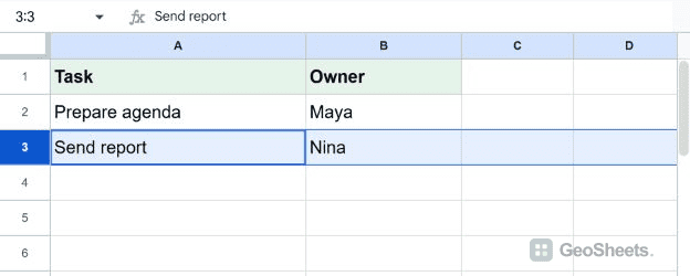 Send report and Nina move into row 3 after Review figures is deleted.