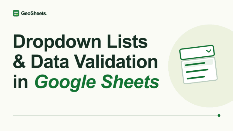 Dropdown Lists and Data Validation in Google Sheets