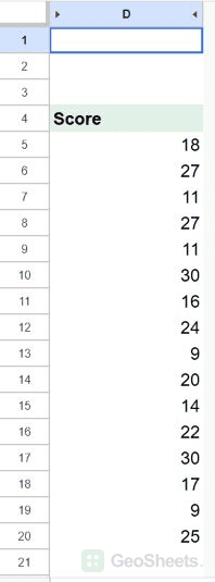 Google Sheets different range before.