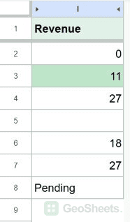 Google Sheets ignore zero result.