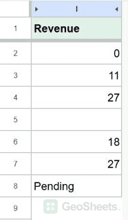Google Sheets numbers before.