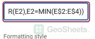 Google Sheets per column min rule end.