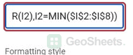 Google Sheets zero min rule end.
