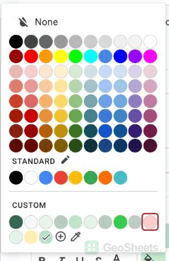 Fill palette with pale-red custom color.