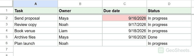 Google Sheets date only result.