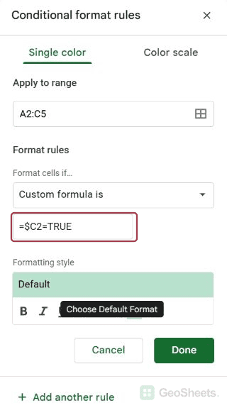 Google Sheets checked formula