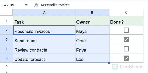 Google Sheets partial selection
