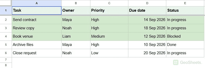 Google Sheets: Adding the unfinished requirement excludes Archive files.