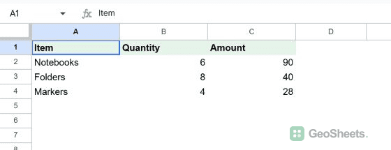 A sheet with gridlines hidden and its data retained