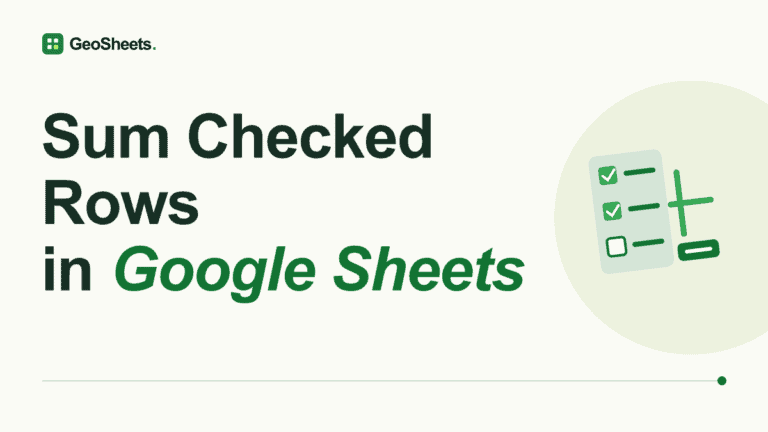Google Sheets expense list with checked rows and a total
