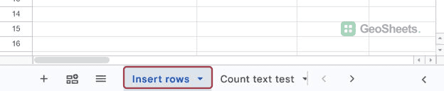 Insert rows is the active sheet before using the next-sheet shortcut.